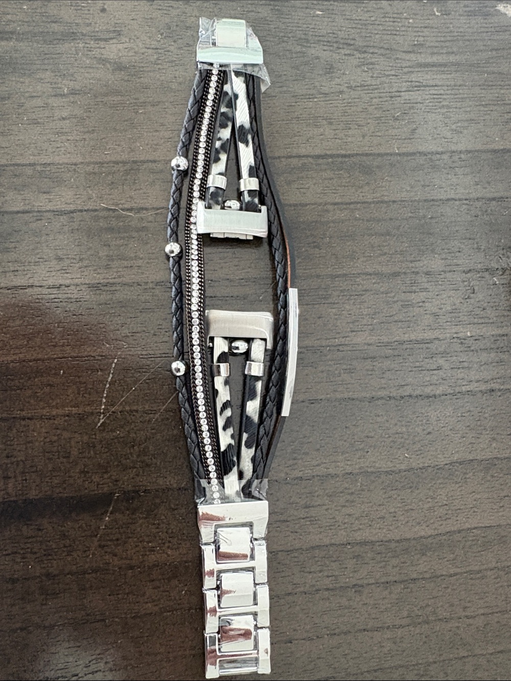 Black Multi-Strand Women's Fashion Watch Bracelet